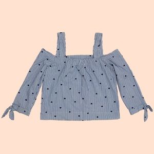 Miss Selfridge Heart Print Top MSRP $63 NWOT